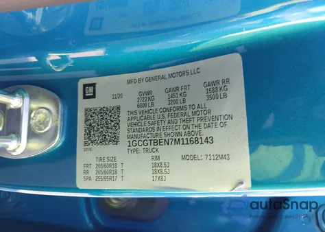 2021 Chevrolet Colorado 4Wd Short Box Wt from USA, damaged, VIN 1GCGTBEN7M1168143